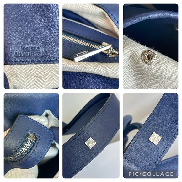 LOEWE Flamenco Knot Napa Leather Bag Navy - Picture 5 of 17